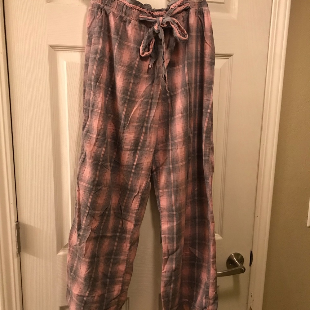 Victoria Secret Pink/Grey Plaid Pajama Pants